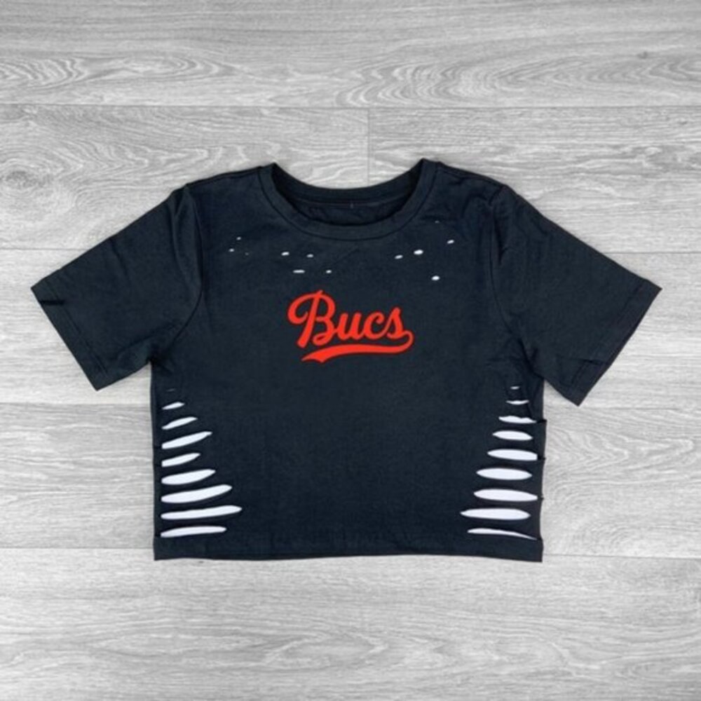 Bucs Black Crop Top